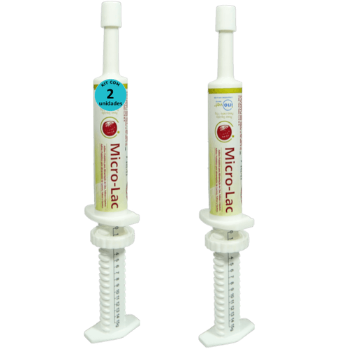 Micro - Lac Aditivo Probiótico Para Cães Gatos Equínos 15g Kit Com 2